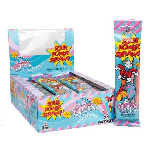 SOUR-POWER--COTTON-CANDY SOUR POWER STRAWS COTTON CANDY 1.75 OZ ( 24 ct ) - Image 1