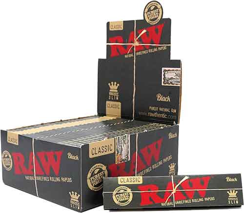 Raw-King-Size-Slim-Black-Rolling-Paper-50-ct. Raw King Size Slim Black Rolling Paper 50 ct. - Image 1