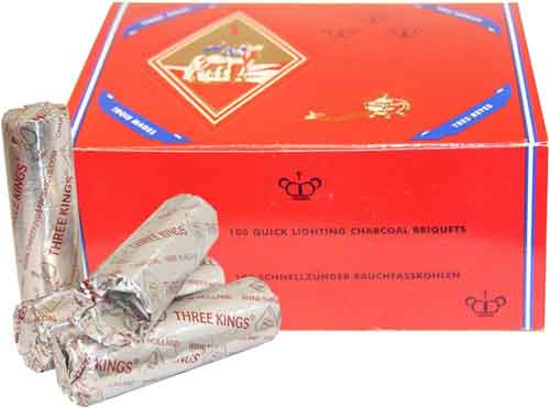 Three-King-3-Kings-Charcoal-Hookah-Coals Three King 3 Kings Charcoal Hookah Coals - Image 1