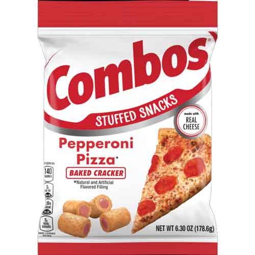 pepporni-pizza COMBOS Pepperoni Pizza Cracker Baked Snacks, 6.3 oz Bag - Image 1