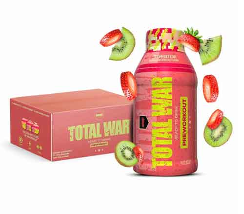 strawberry-kiwi TOTAL WAR Ready To Drink Preworkout Strawberry Kiwi 12 ct - Image 1