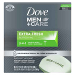 Dove Men+Care Extra Fresh Hand & Body & Face & Shave Bar Soap, 10x106 g Bar Soap