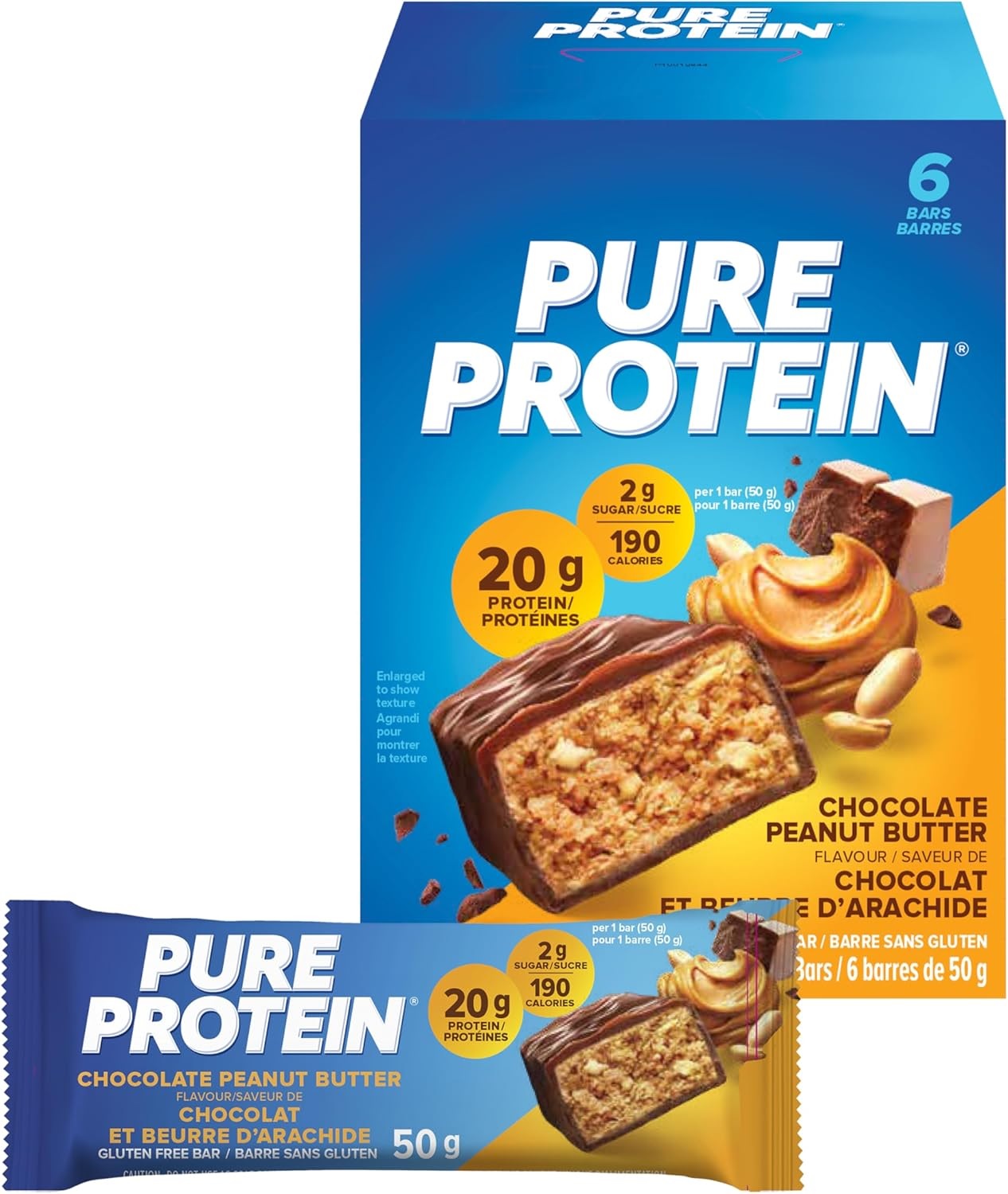 pure pro peanut Pure Protein Bars - Chocolate Peanut Butter (6ct) - Image 1