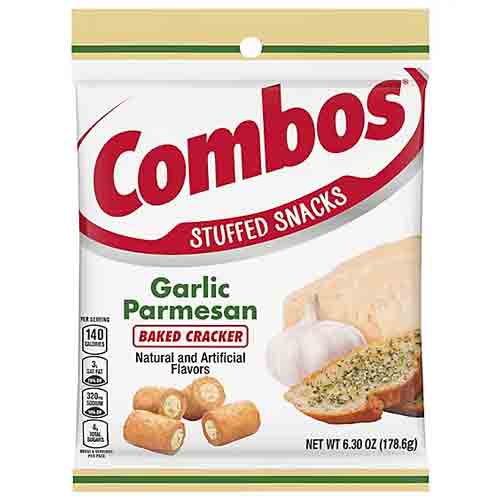 Garlic COMBOS Garlic Parmesan Pretzel Baked Snacks, 6.3 oz Bag - Image 1