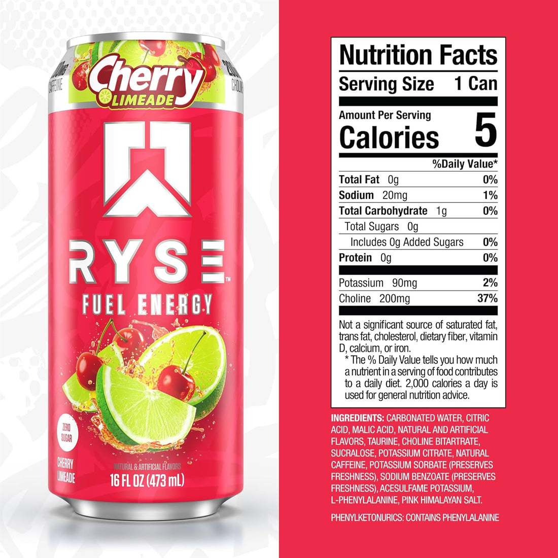 81Fhjz1QX_L._SL1500 Ryse Energy Drink Cherry limeade12 ct - Image 1