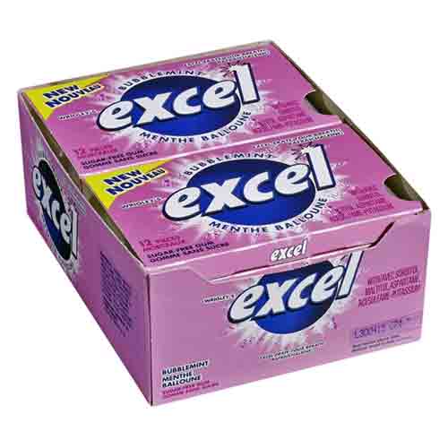 bubble-mint Excel Sugar-free Bubblemint Gum 12 packs of 12 - Image 1