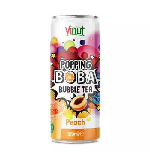 peach Vinut Boba Bubble Tea Peach 320ml - Image 1